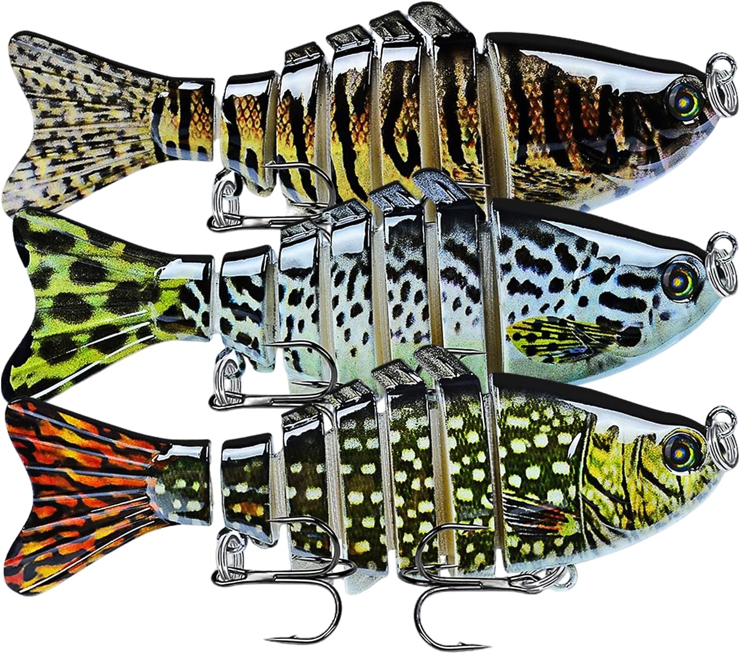 Keenjorika Fishing Lures Multi Jointed Fish Fishing Kits, Slow-Sinking Lifelike Segmented Swimbait Crankbaits, Realistic Swimming Action for Bass, Trout, Pike & Walleye, Freshwater and Saltwater