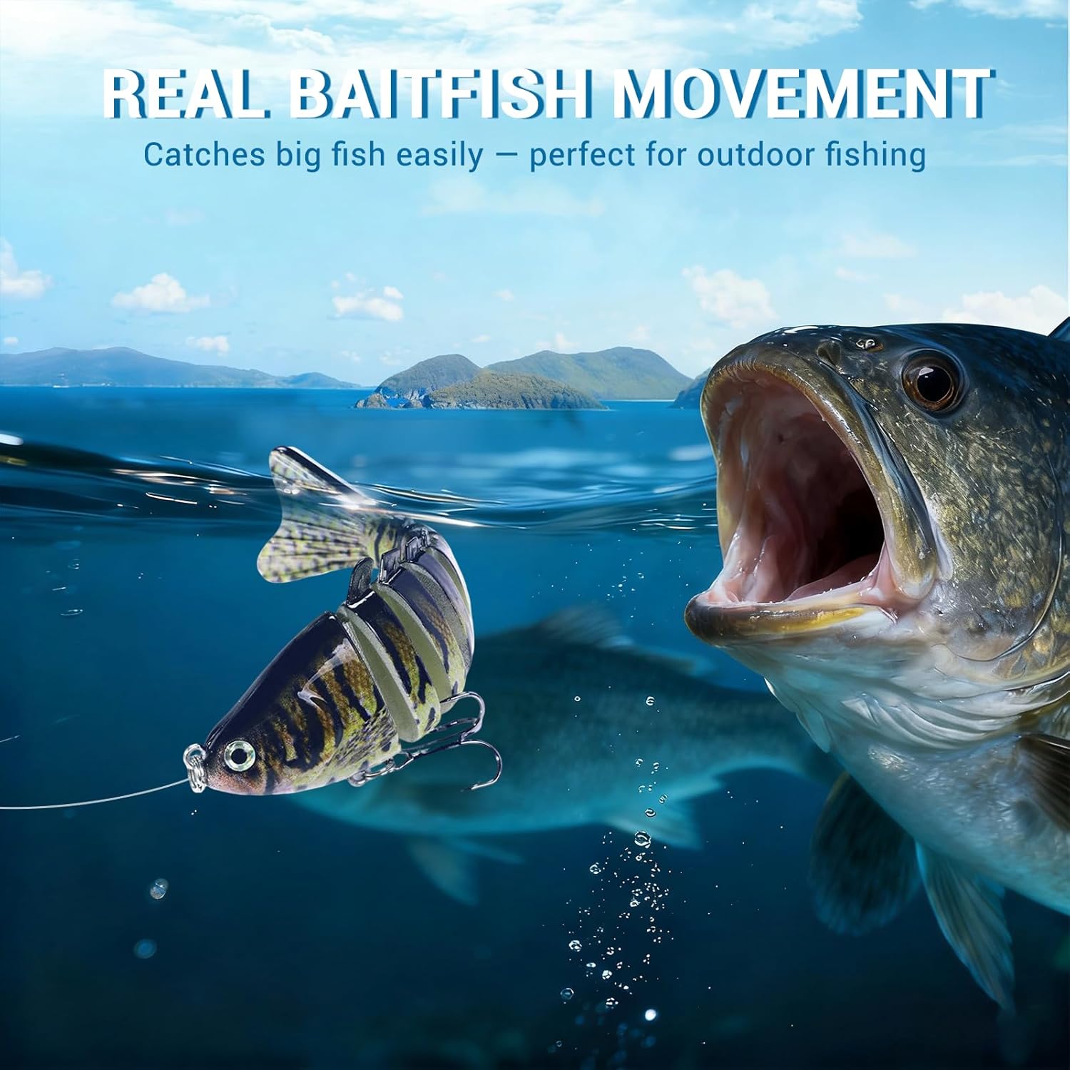 Keenjorika Fishing Lures Multi Jointed Fish Fishing Kits, Slow-Sinking Lifelike Segmented Swimbait Crankbaits, Realistic Swimming Action for Bass, Trout, Pike & Walleye, Freshwater and Saltwater - Image 2