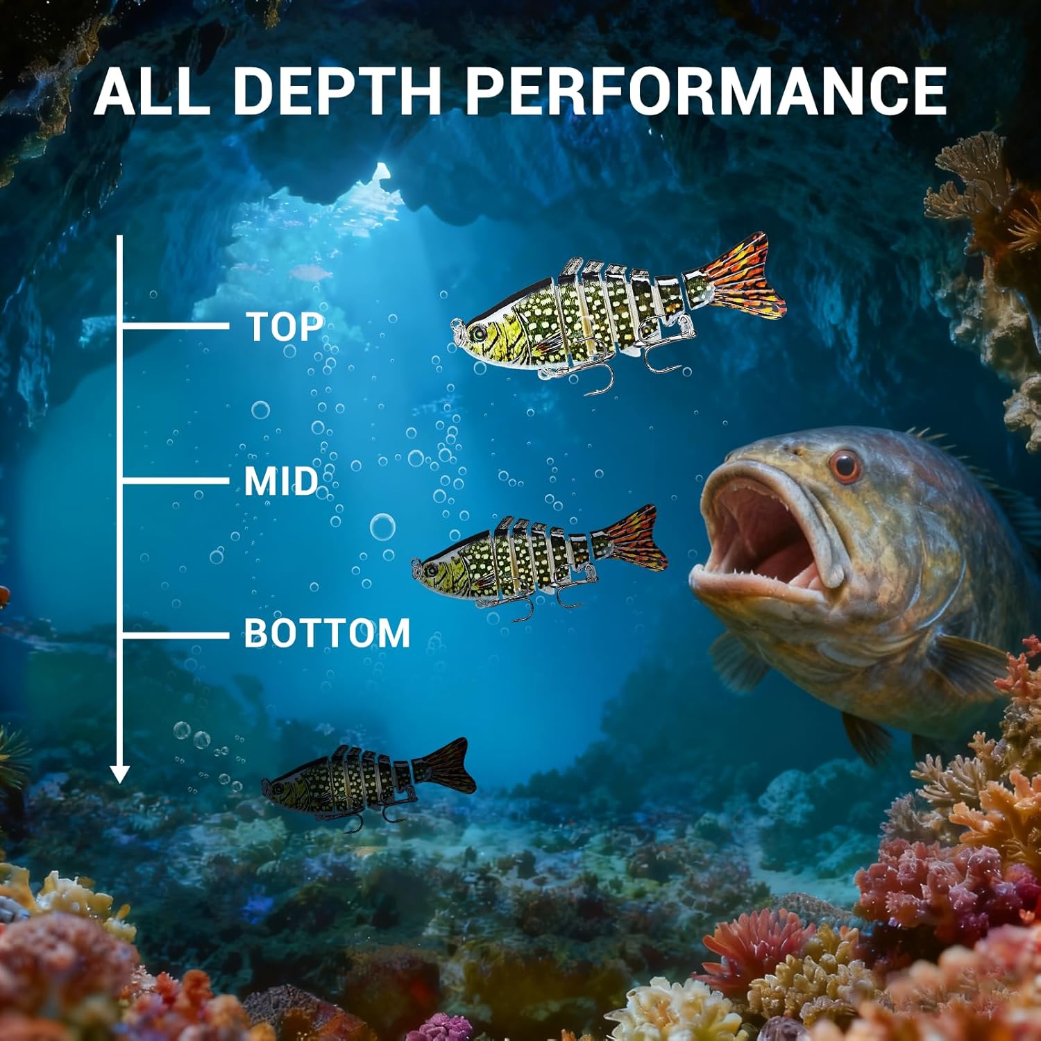Keenjorika Fishing Lures Multi Jointed Fish Fishing Kits, Slow-Sinking Lifelike Segmented Swimbait Crankbaits, Realistic Swimming Action for Bass, Trout, Pike & Walleye, Freshwater and Saltwater - Image 4