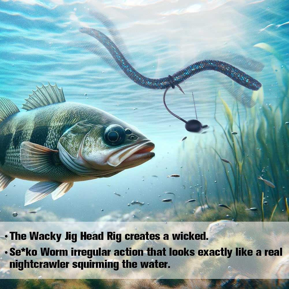 Weedless-Wacky-Rig-Hooks-Weedless-Jig-Head Worm Weights Hook for Bass Fishing 10 Pack - Image 5