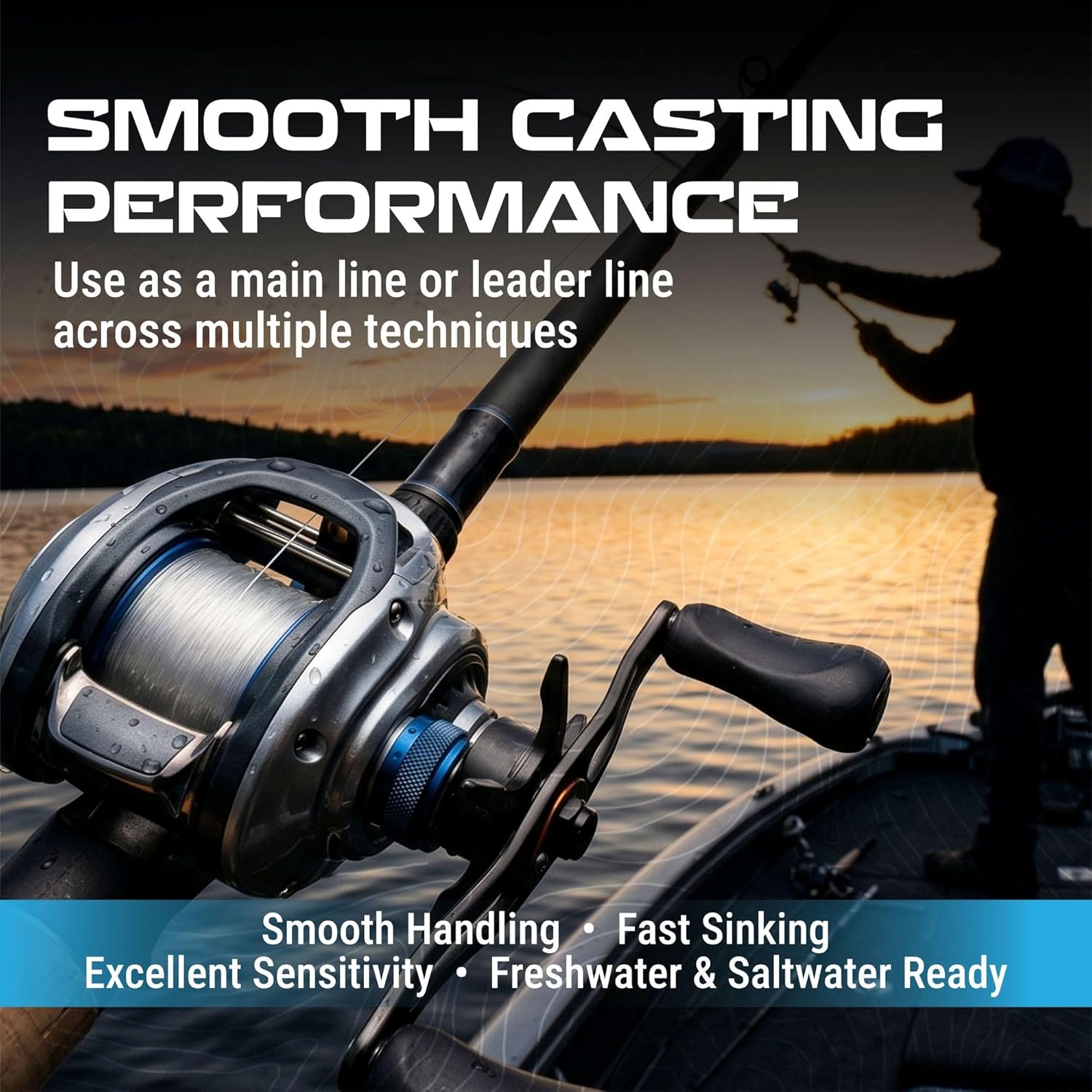 Reaction Tackle 100% Pure Fluorocarbon Fishing Line - High Strength, Abrasion-Resistant, Fast-Sinking, Virtually Invisible - Saltwater and Freshwater Leader Line - Image 6