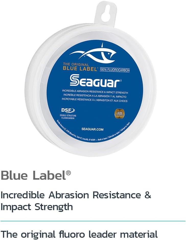 Seaguar Blue Label Fishing Leader Line for Saltwater, 100% Fluorocarbon, Clear, Multiple Sizes - Image 2